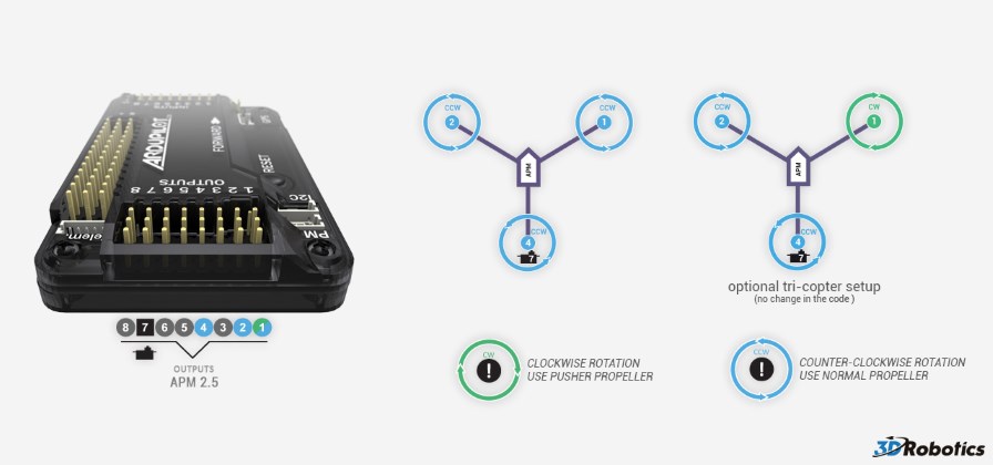 трикоптер ardupilot mega 2.6